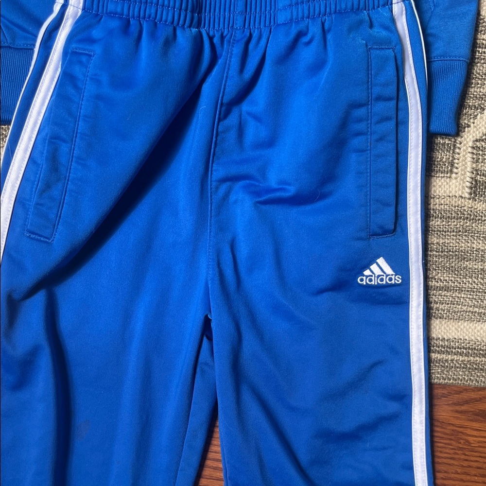 adidas Royal Blue Track Jacket and Pants with White Stripes - Picture 2 of 5